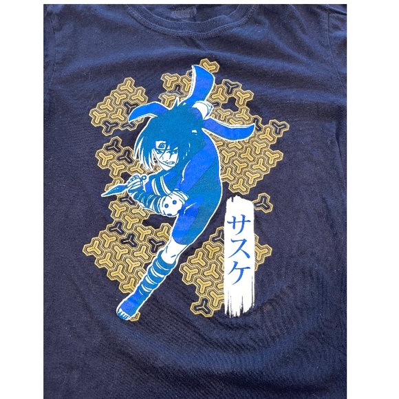 Naruto Saske Uchiha Gold Stars T-shirt - Picture 2 of 7
